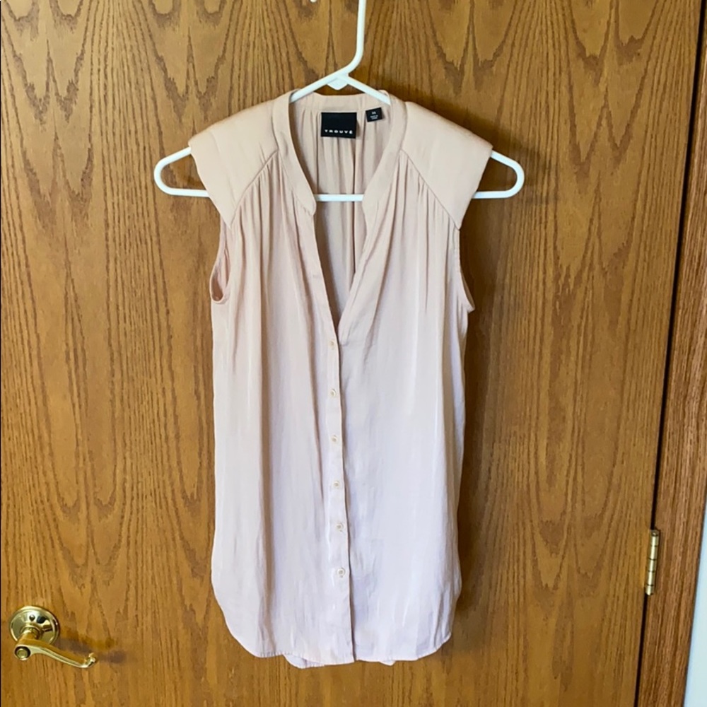 Light Blush pink  Silk with Shoulder Pads
